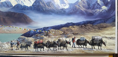 Himalayan Grandeur, hand-painted Mount Everest